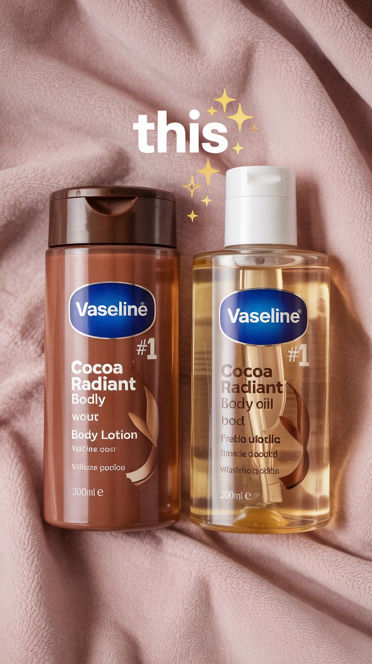Vaseline Cocoa Radiant Body Lotion and Oil Skincare Routine