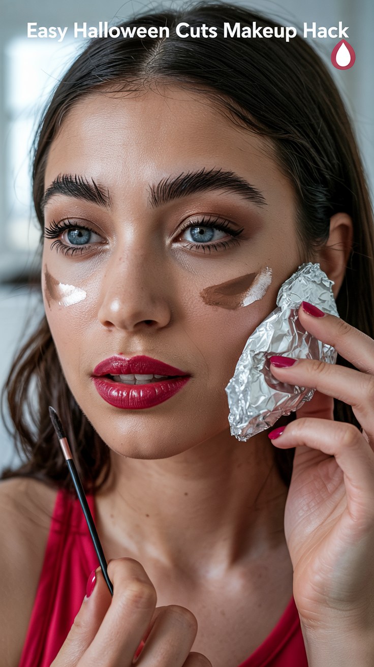 Easy Halloween Tinfoil Makeup Hack Tutorial for Scary Cuts