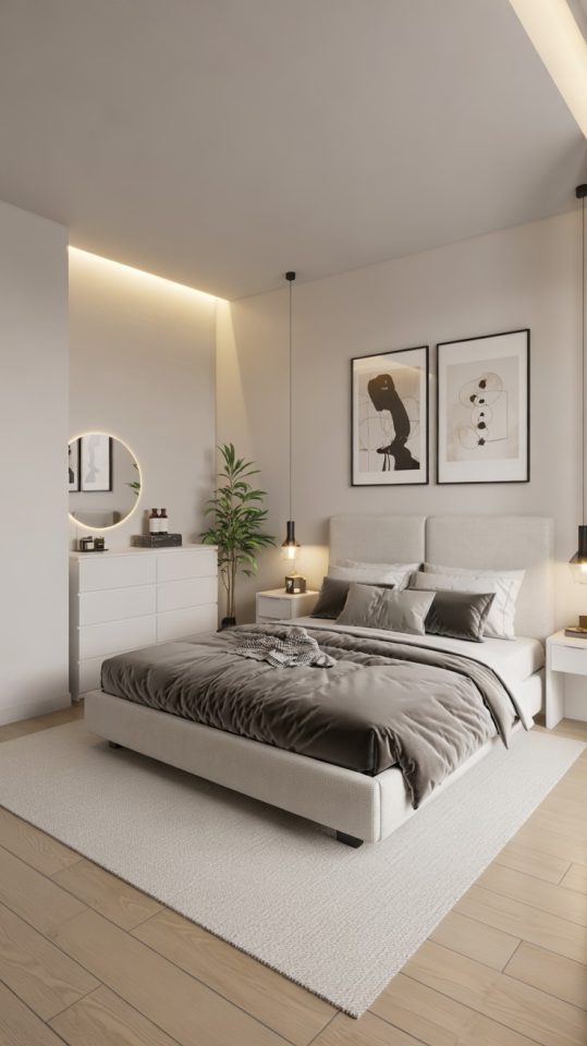 Modern Minimalist Bedroom Design Ideas with Ambient Lighting