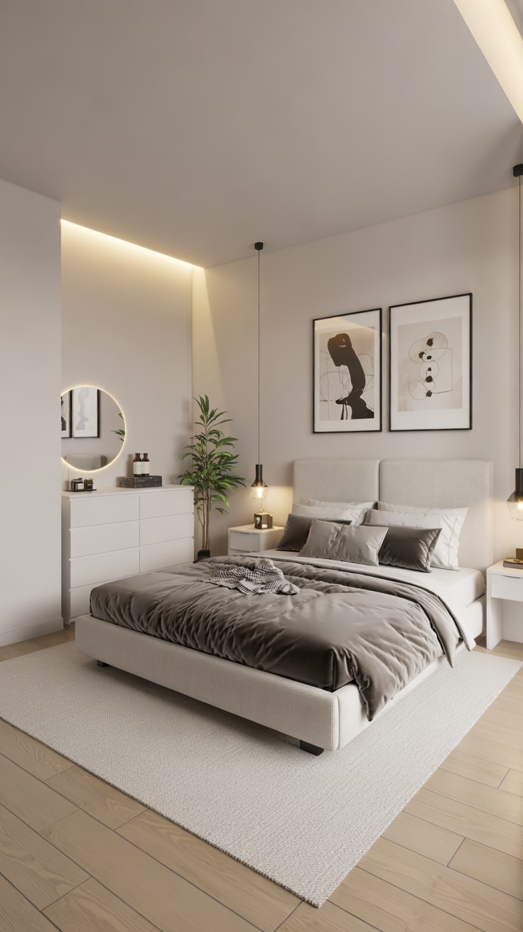 Modern Minimalist Bedroom Design Ideas with Ambient Lighting