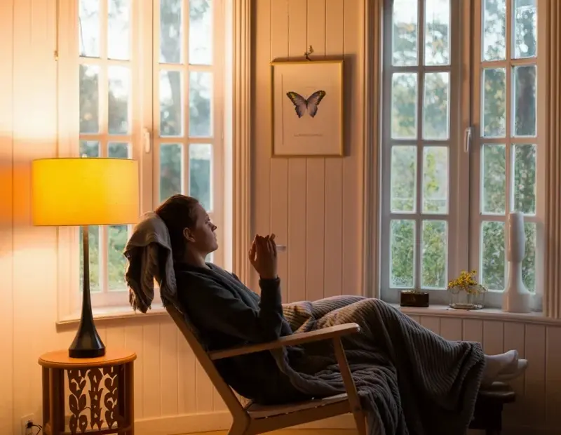 Relaxing in a Cozy Farmhouse Nook by the Bay Window