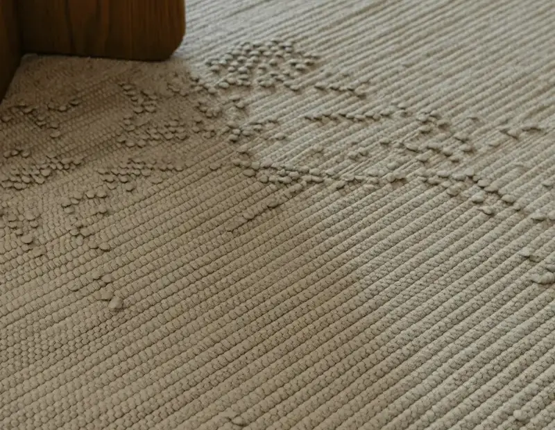 Textured Area Rug on a Budget | Affordable Beige Woven Rug Under $100