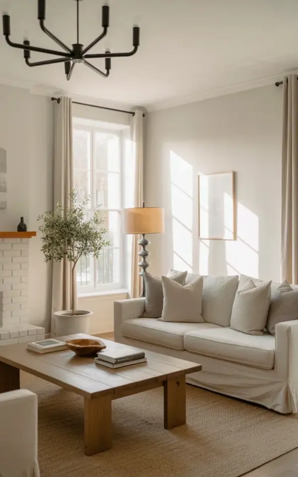 How to Style a Neutral Modern Farmhouse Living Room on a Budget