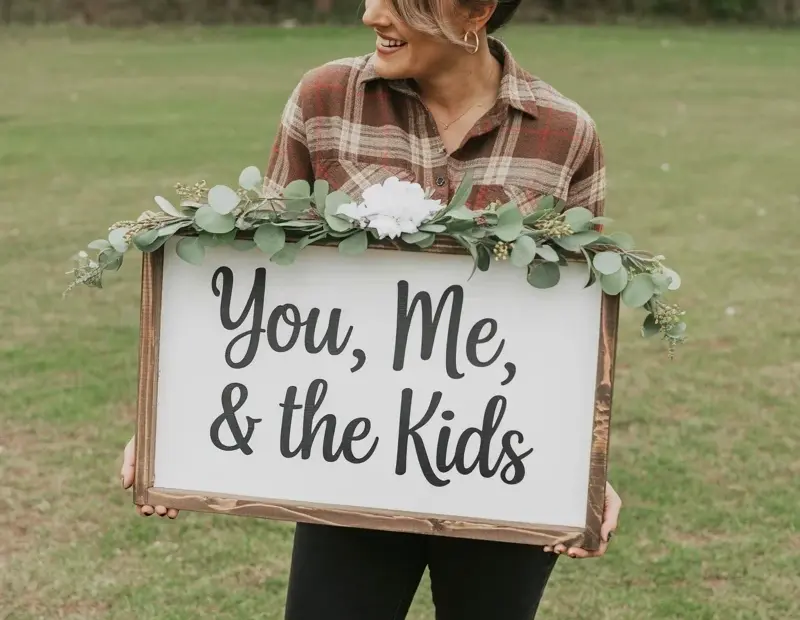 Personalized farmhouse sign before and after | you me & the kids decor idea