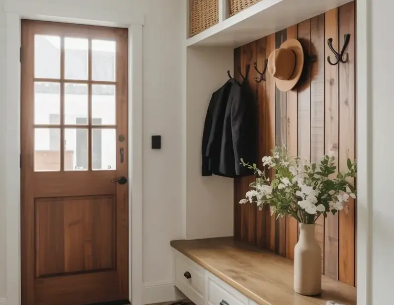 Don't Skip Drawers in Your Mudroom Bench - Modern Farmhouse Entryway