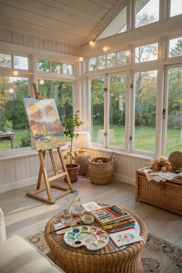 Cottagecore Sunroom Art Corner: How to Style Wicker + an Easel