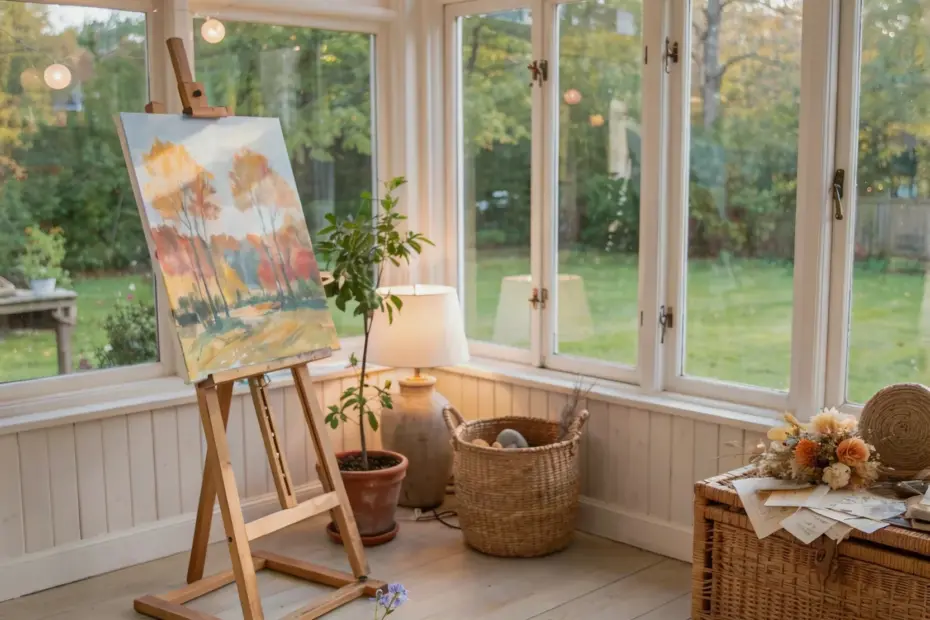 Cottagecore Sunroom Art Corner: How to Style Wicker + an Easel