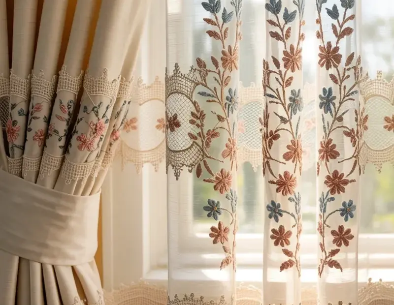 How to Get White Lace Curtains with Floral Embroidery on a Budget